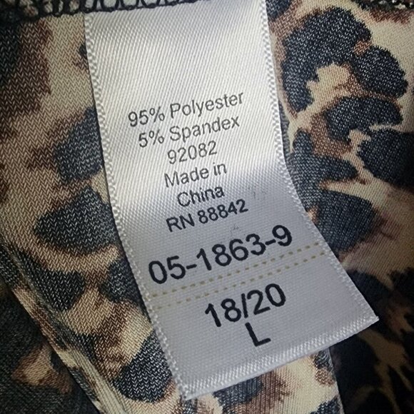 ELLOS Brown Tan Animal Print Sleeveless Pullover Dress Womens Plus Size 18/20 - Picture 6 of 7